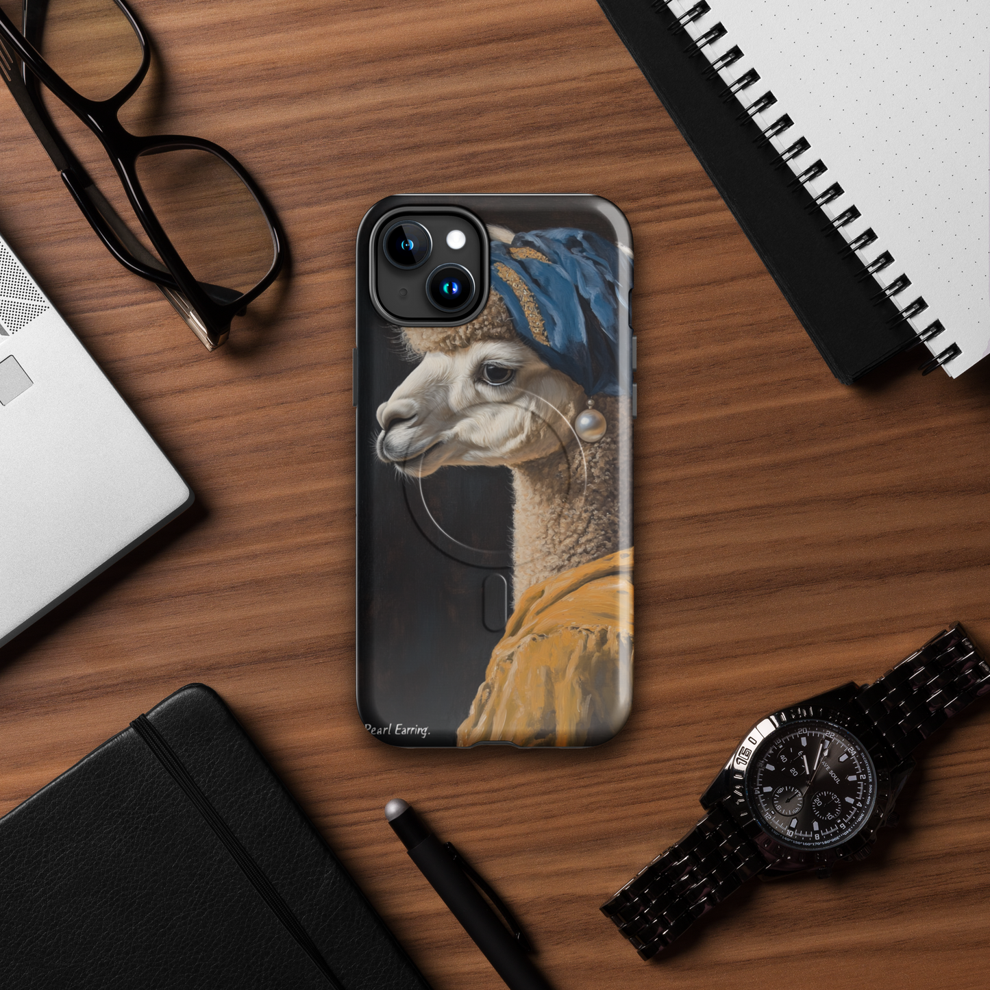 Llama with a Pearl Earring - MagSafe® tough case for iPhone®