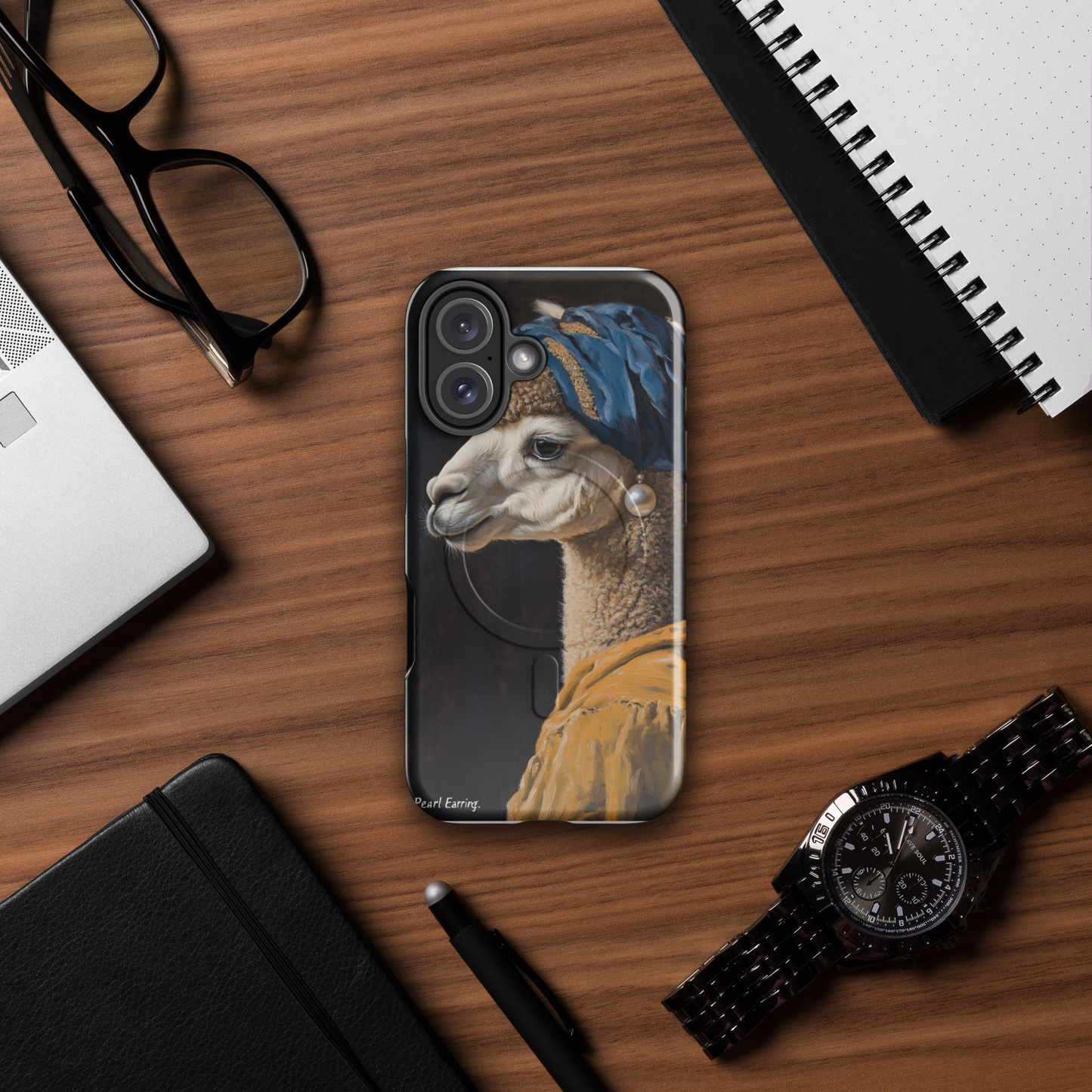 Llama with a Pearl Earring - MagSafe® tough case for iPhone®