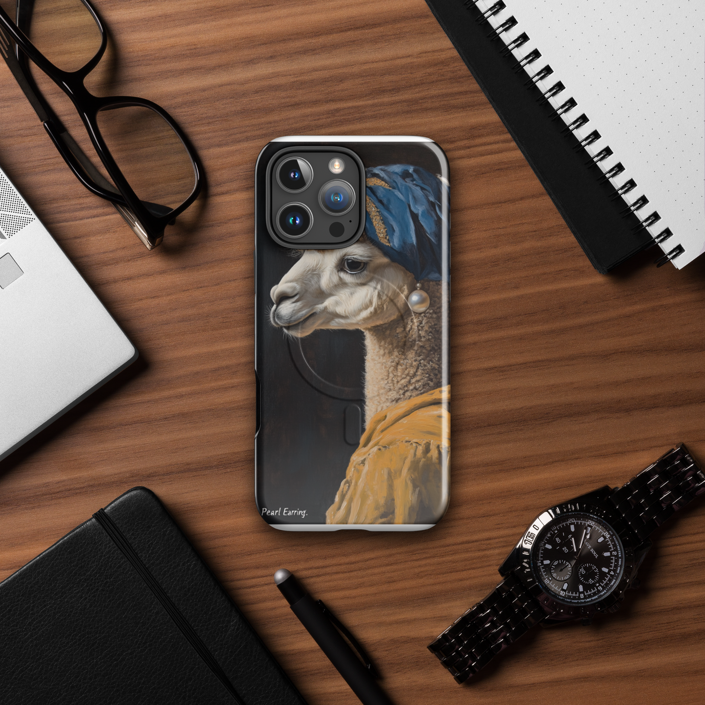 Llama with a Pearl Earring - MagSafe® tough case for iPhone®